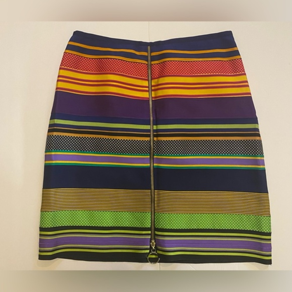J. McLaughlin Stripped Grosgrain Ribbon mini skirt/  Knee-length skirt size 8